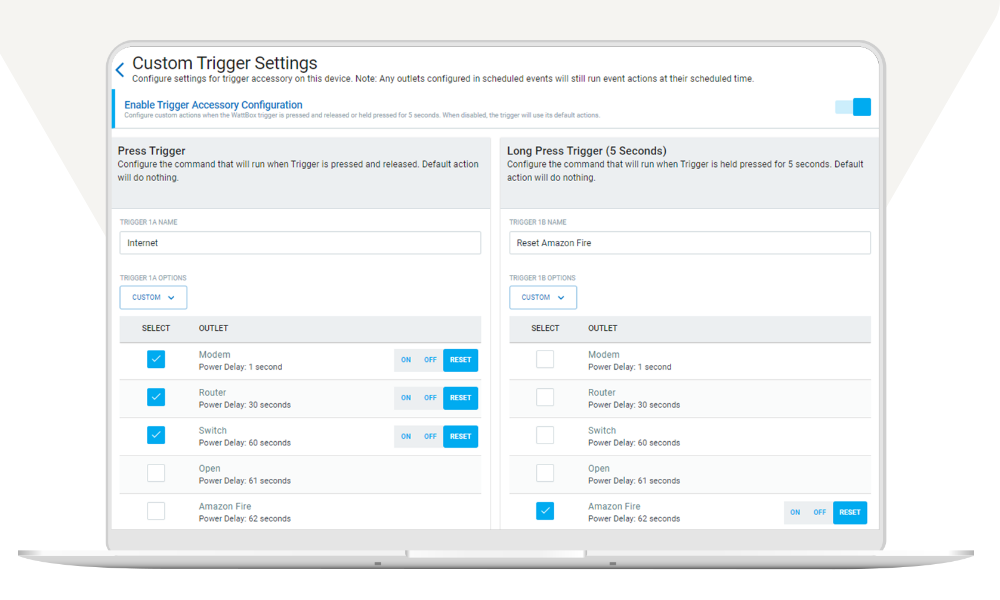 Image of the UI of Wattbox adapter